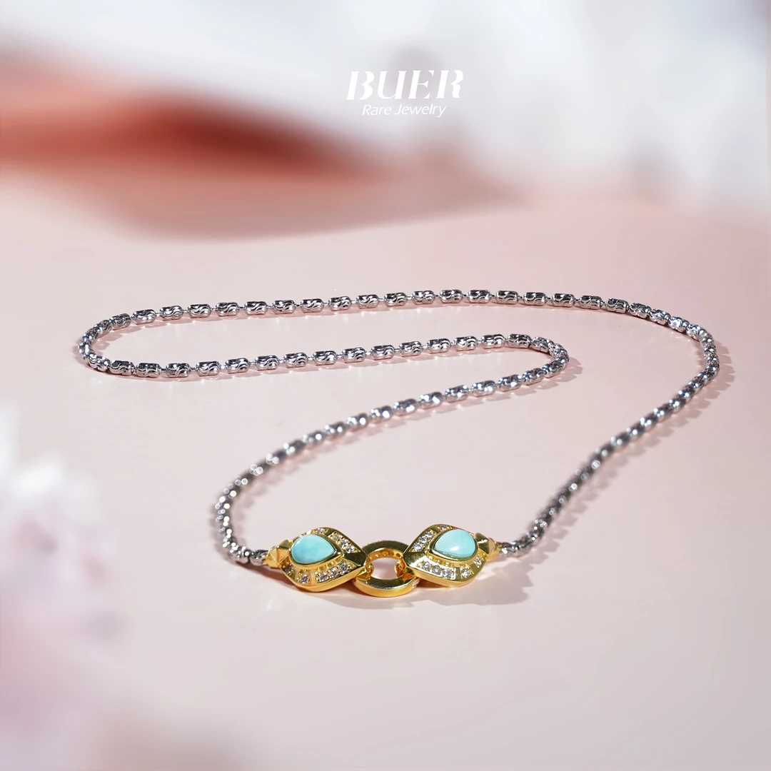 【不二】绿松石银镶项链