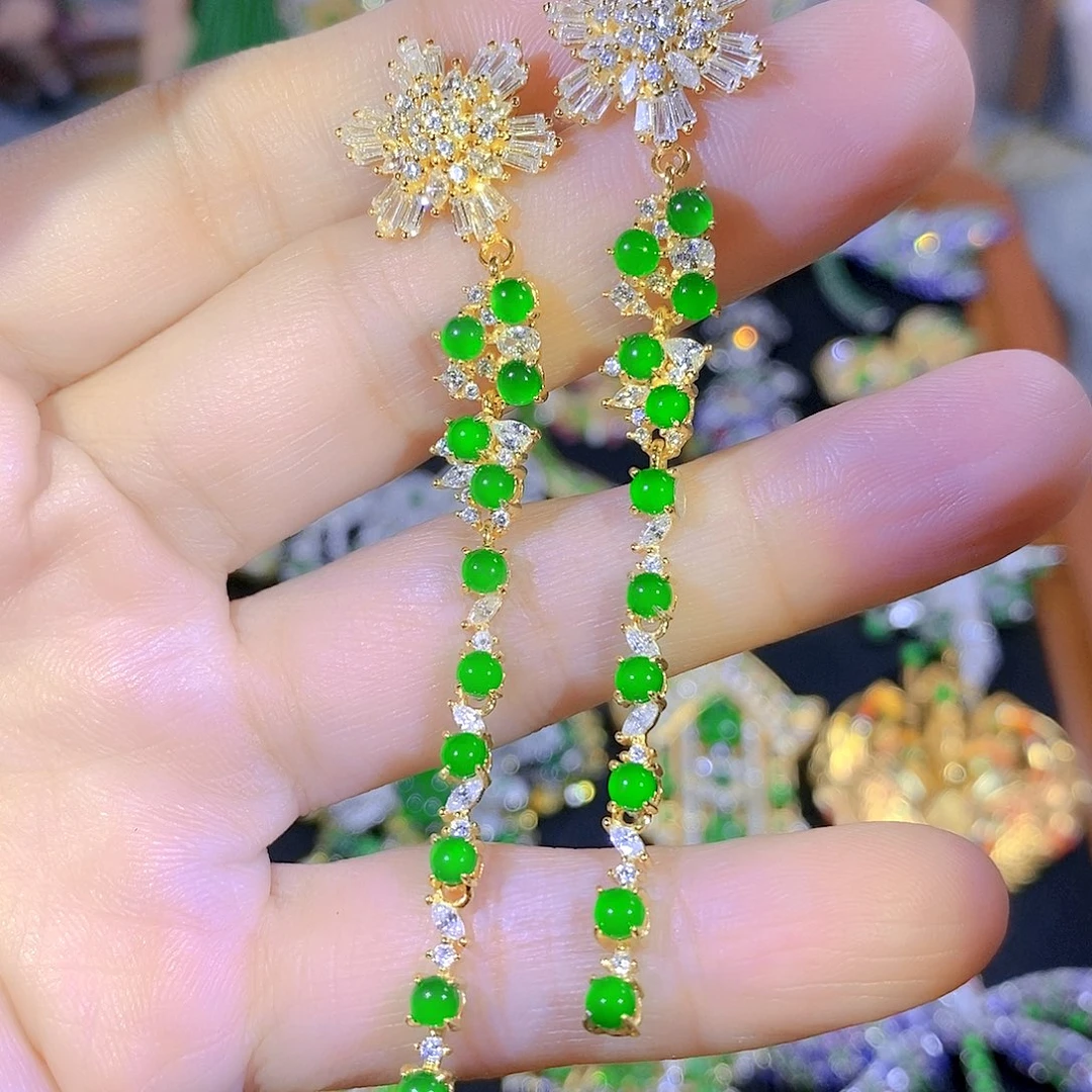 吊坠(不含链)银S925镶嵌翡翠