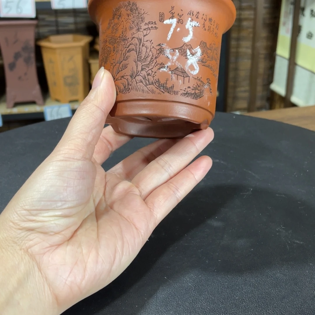 花盆紫砂紫砂和白