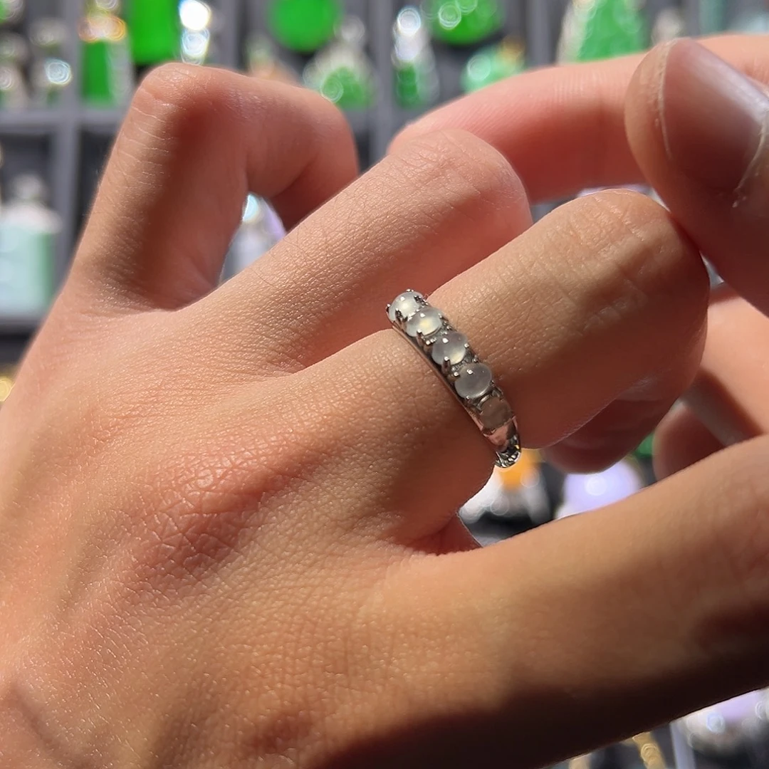 翡翠银S925镶嵌戒指