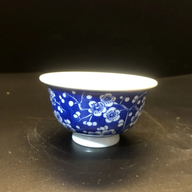 1.4a/N100200/01218/幕元/青花冰梅压手杯/口径9.1/高5.2/100cc