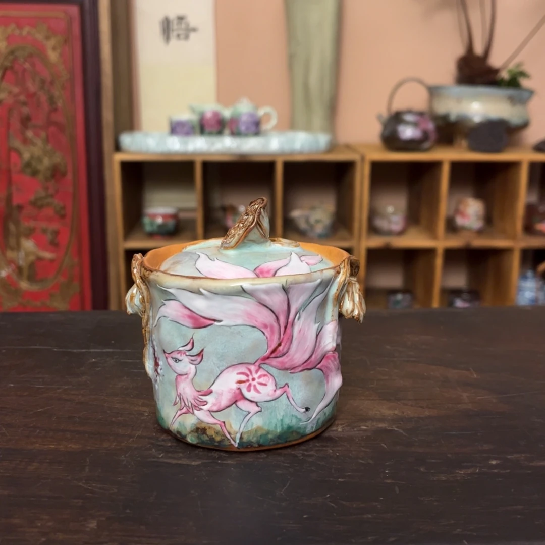 柴烧纯手工手绘陶瓷