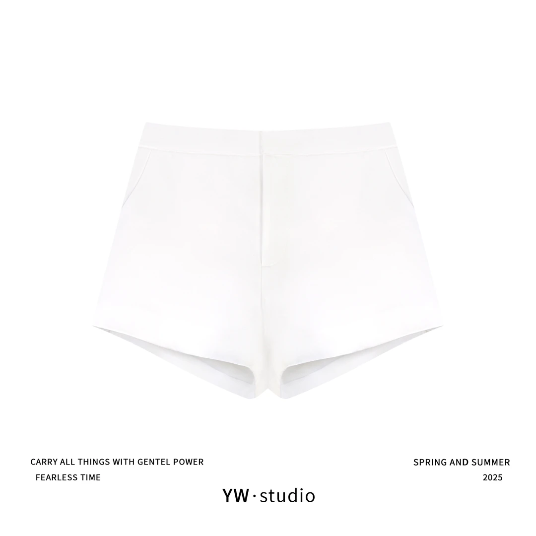 YUWEI/定制 高智感光泽感 75%醋酸 西装短裤 CYPJ25909