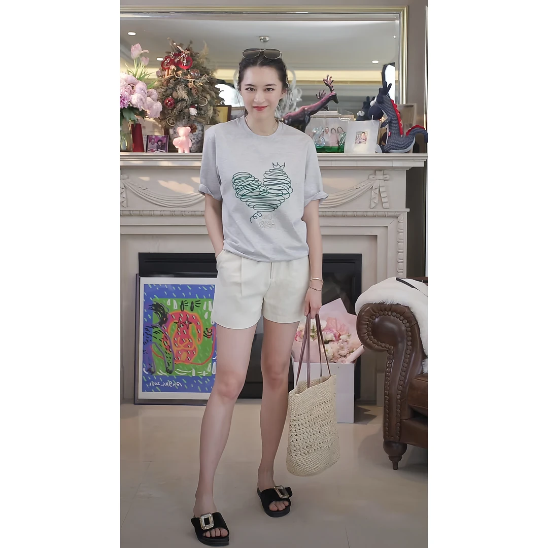 RuienCo. 爱心刺绣T 60支强捻100新疆棉万针刺绣夏短袖上衣