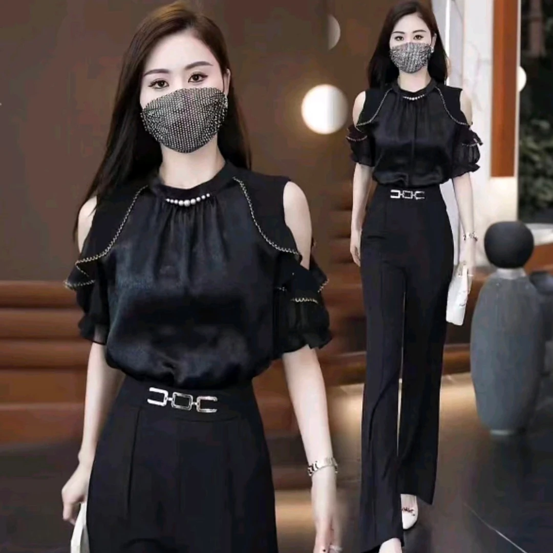 露肩雪纺衫女短袖2025年夏季新款法式小众荷叶边上衣气质减龄小衫