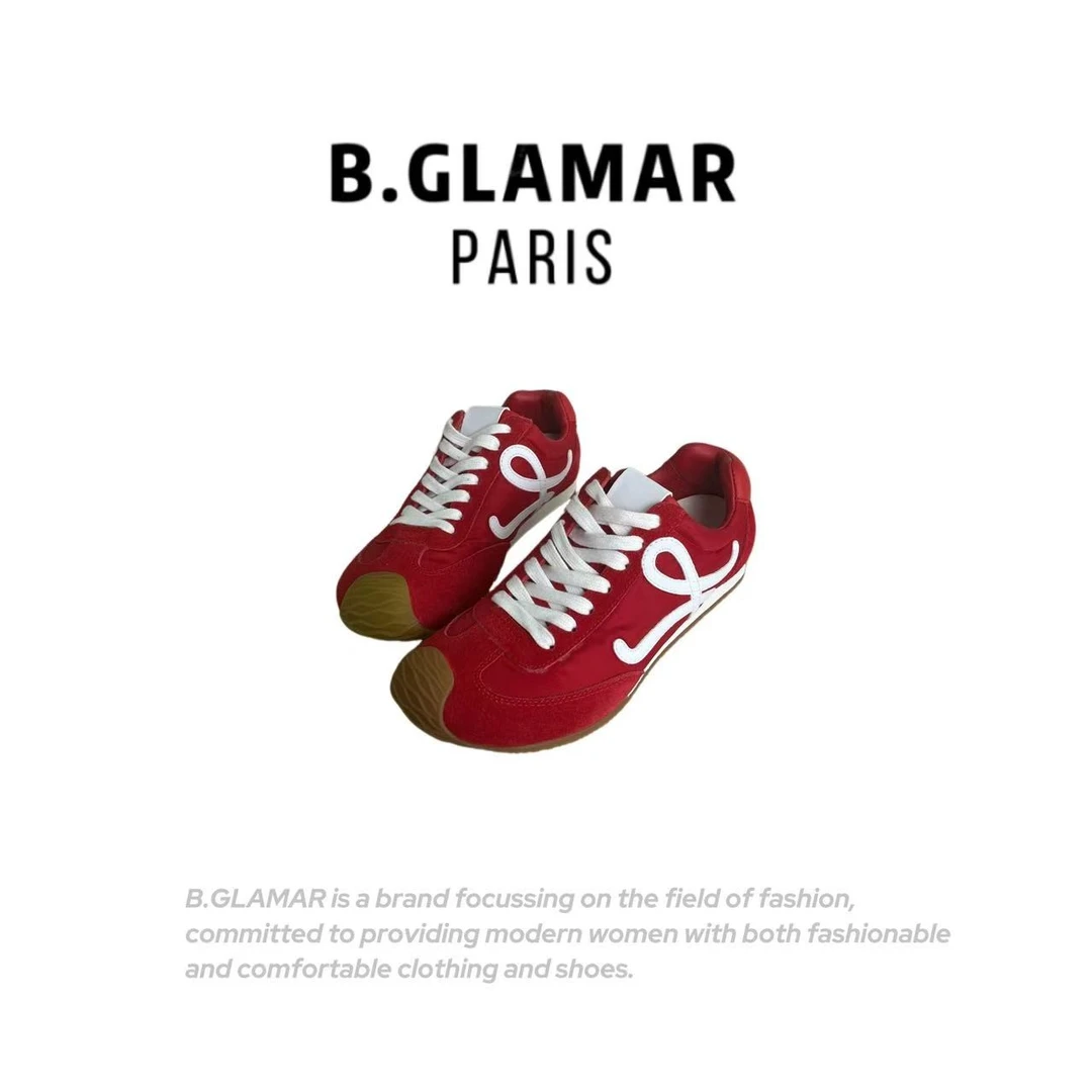B.Glamar /时尚百搭经典复古潮流平底歪头低帮阿甘鞋潮鞋 G8093