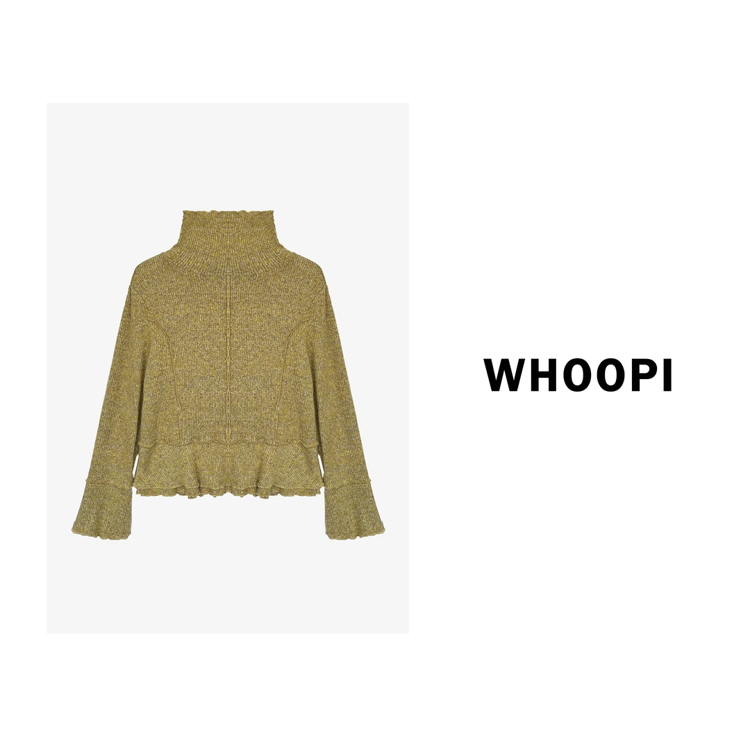 【Whoopi】【云朵暮色】设计感波边花边撞色线条打底上衣单穿叠穿