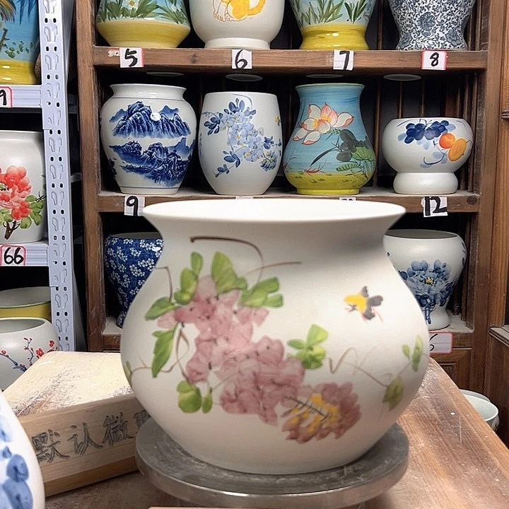 陶钱袋子紫藤 新款新款陶瓷