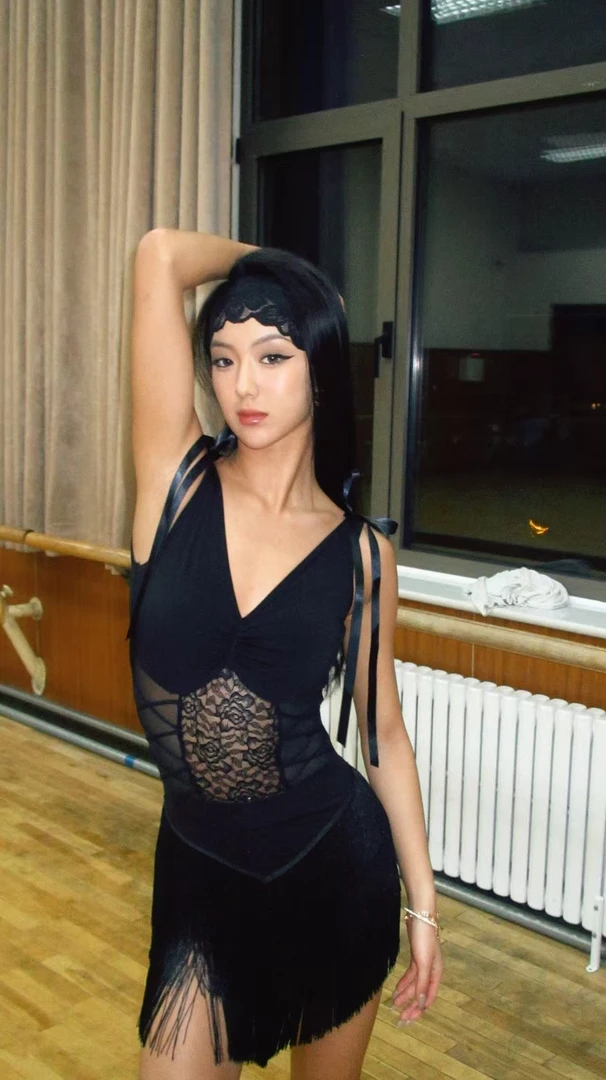 流苏拉丁舞赛服秋冬拉丁舞专用服套装练功套装拉丁舞舞蹈服