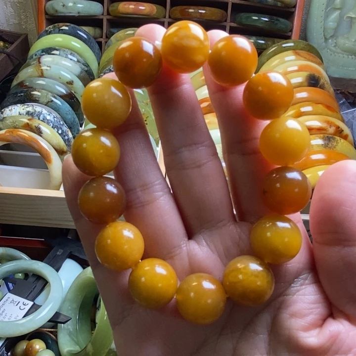蛇纹石玉手串未镶嵌醉*荫