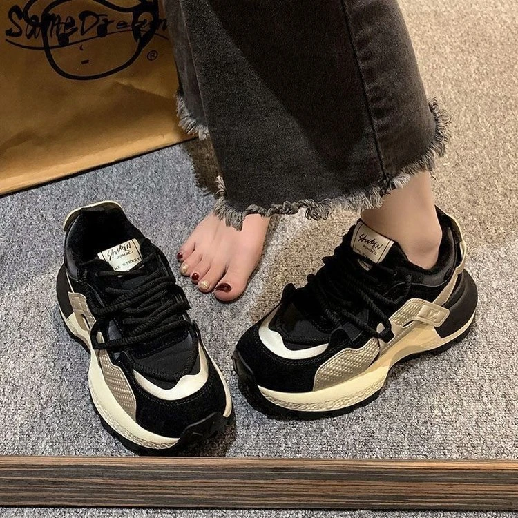 秋季新款阿甘鞋小蛮腰厚底休闲运动鞋软底百搭时尚增高休闲鞋子