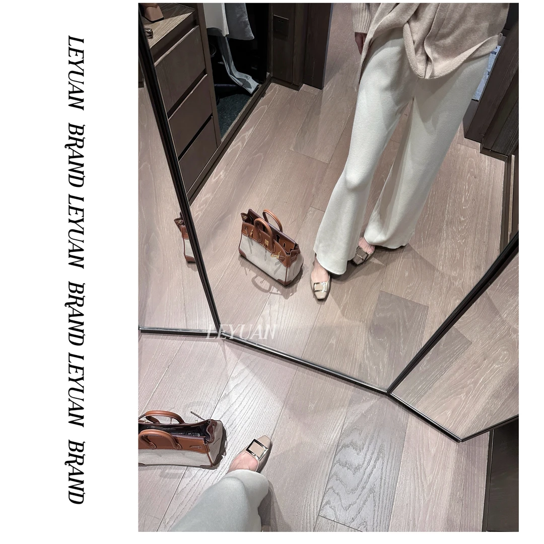 【奶油裤】LEYUAN·休闲裤高级感慵懒风直筒显瘦松紧腰休闲裤秋冬