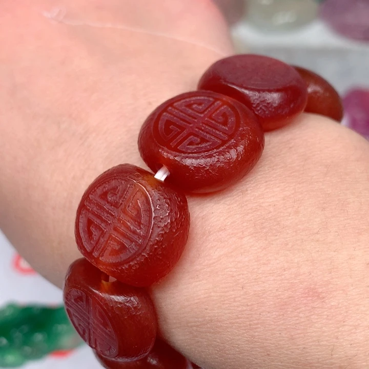 玛瑙/玉髓颈饰未镶嵌红***家