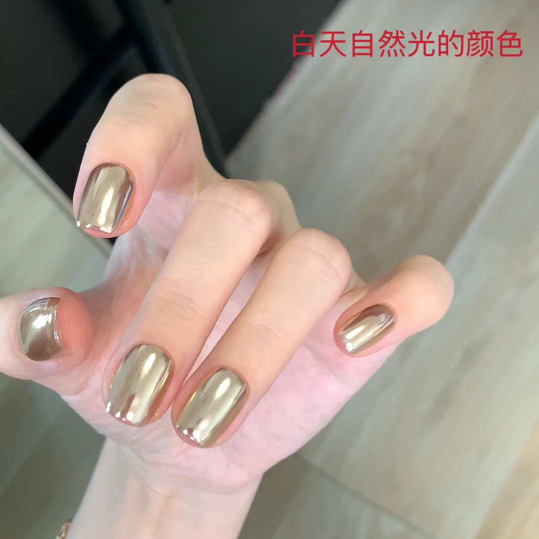 婉婉【老钱风】纯手工简约干净百搭魔镜粉穿戴甲