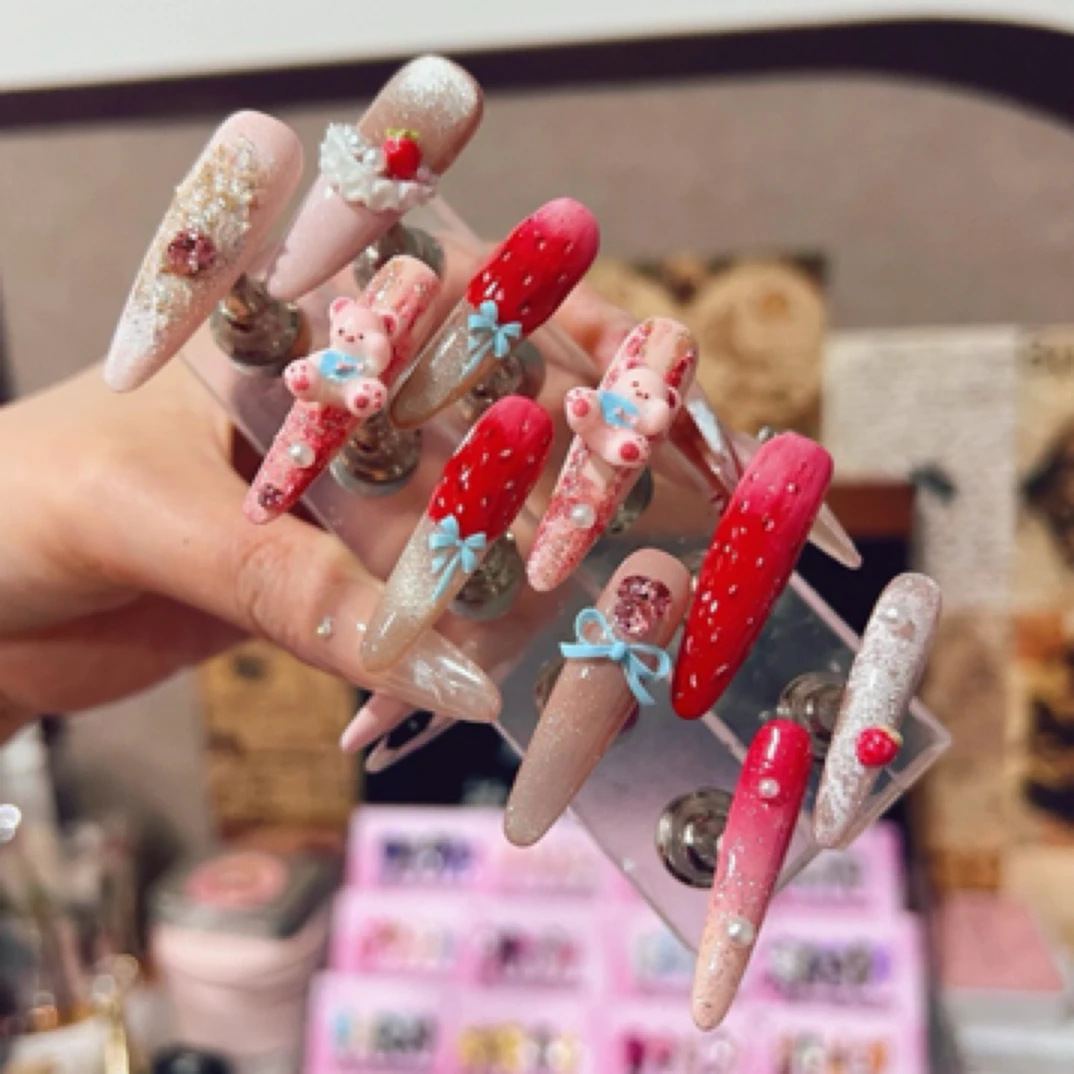 甜栗纯手工定制穿戴甲 No退No换 默认微瑕 偏远不包邮