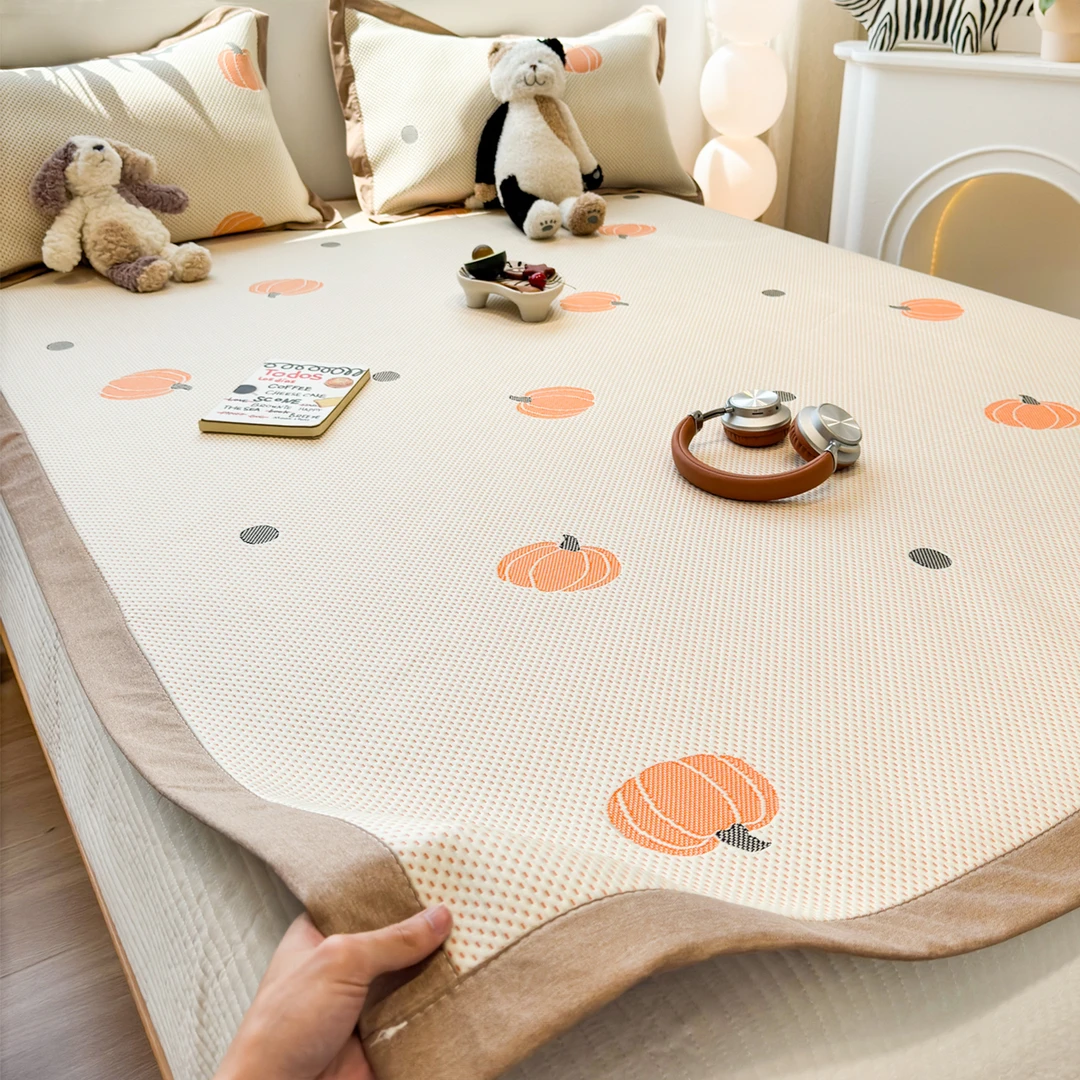 a类南瓜冰豆豆凉席冰丝席夏天专用2025新款夏季床笠款席子可机洗