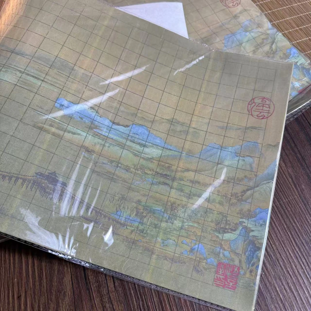 静德斋微喷蜡染【微瑕琴赋一代千里江山作品纸】半生半熟作品宣纸