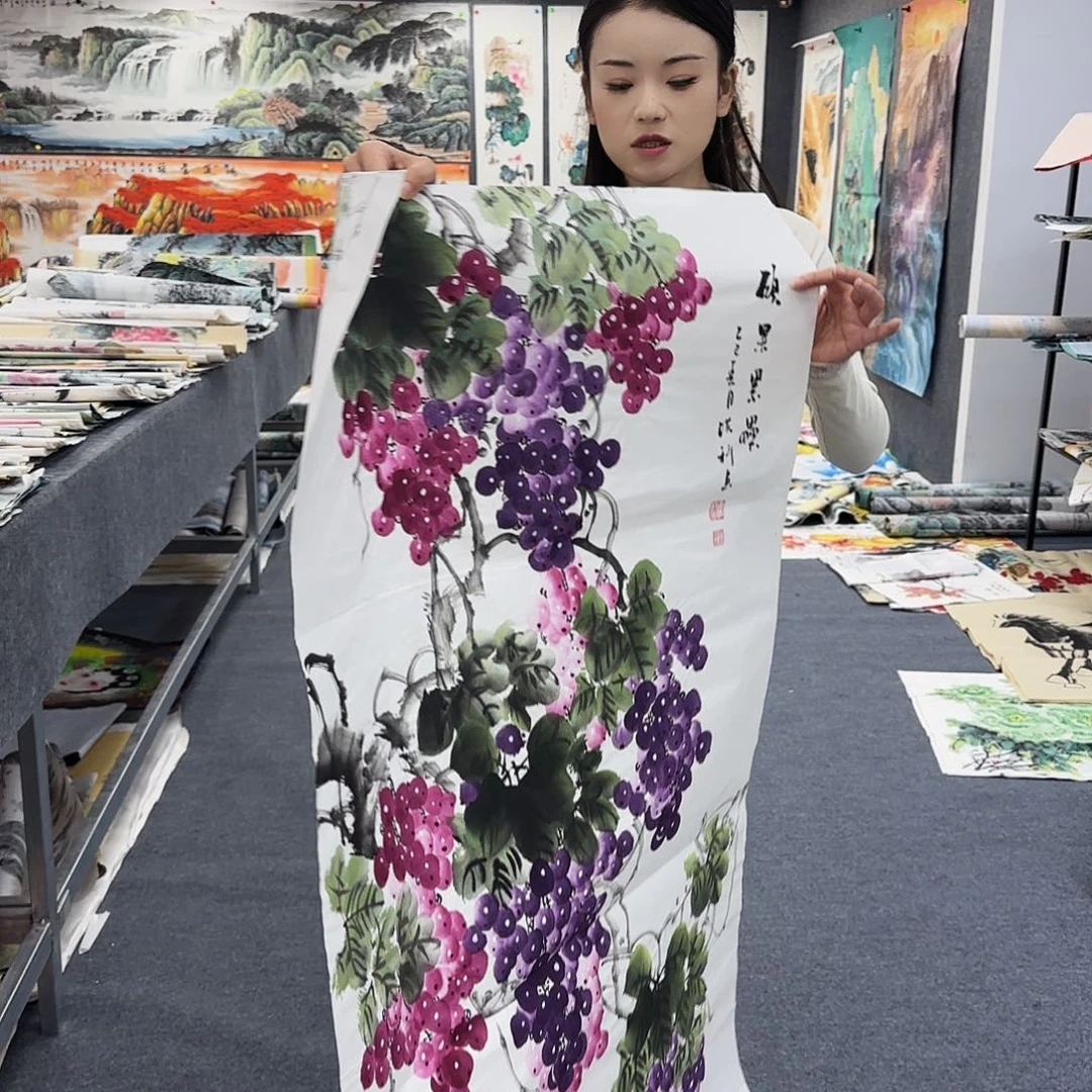 国画作品小姐姐放漏中