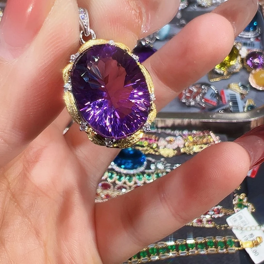 颈饰银S925镶嵌紫晶