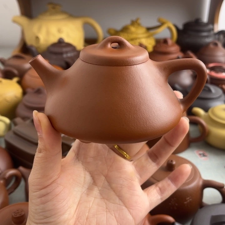 茶壶紫砂180cc朱泥半手