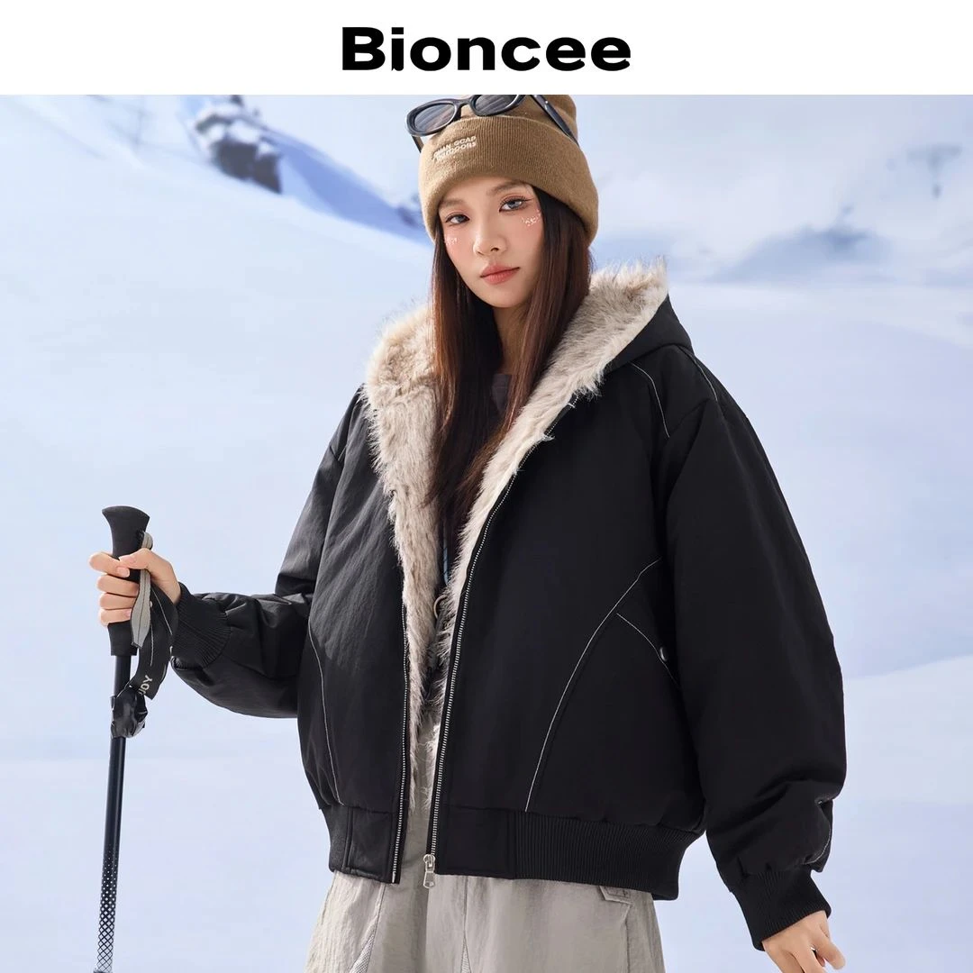 A1224情侣款潮流宽松时尚简约百搭毛绒内里保暖连帽Z5751