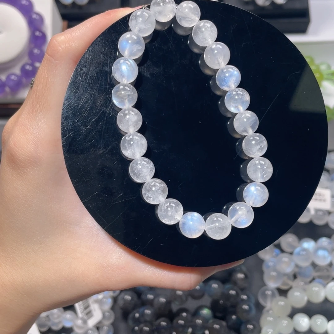 长石手链未镶嵌入门级奶油体蓝月光9m+