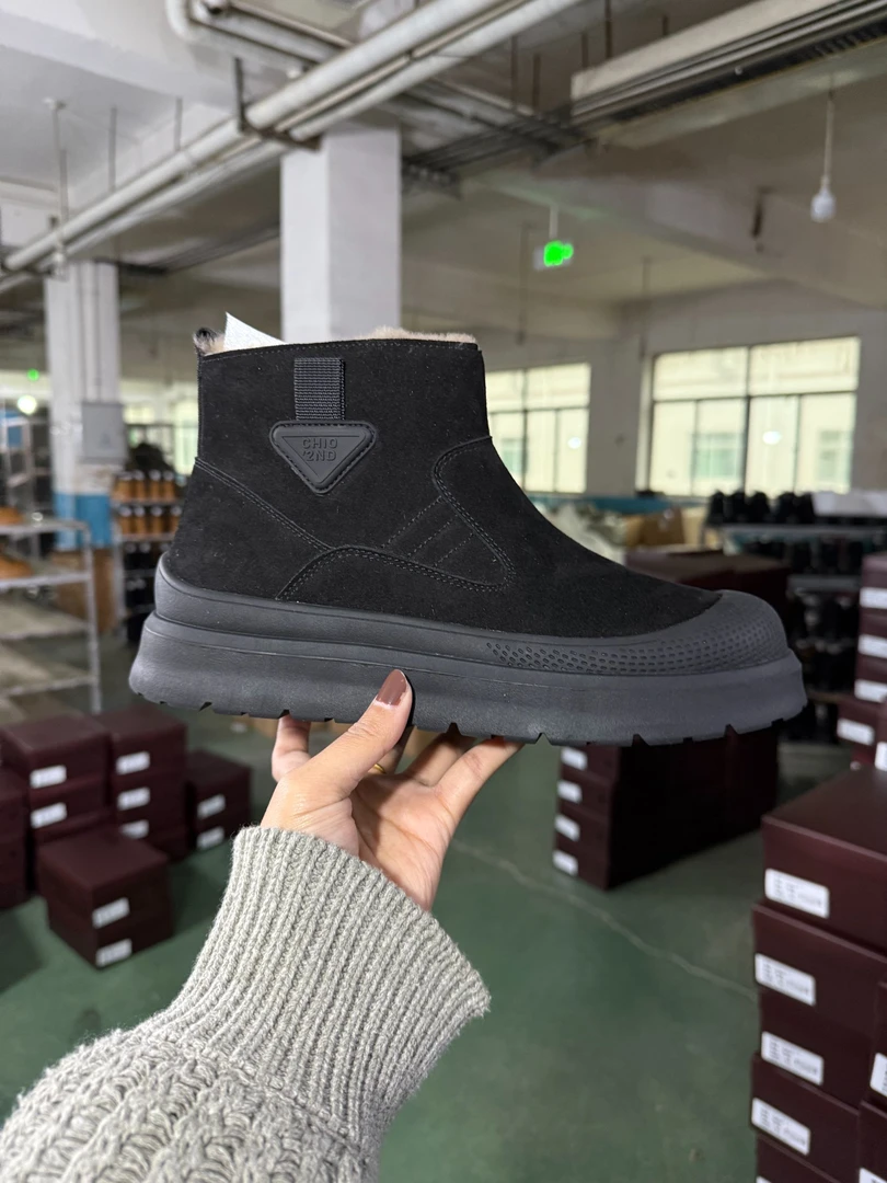 【羊皮毛一体】桑坡明星同款中筒雪地靴男款冬季厚底防滑保暖棉靴