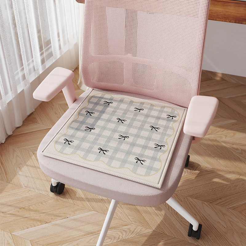 夏天冰丝坐垫透气防滑办公室椅垫屁股垫耐脏垫子宿舍家居凳子椅垫