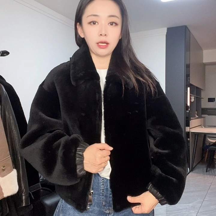 绵羊皮美丽奴皮毛一体M120，L135斤拍下备注尺码