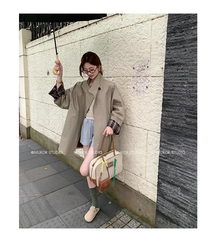 【欧若风】2025春秋款设计感经典风衣外套英伦风显瘦宽松洋气时尚