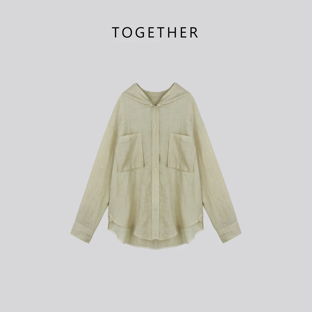 【Together】 · 宁越 ·  夏季百搭连帽开衫外搭休闲衬衫#W1523