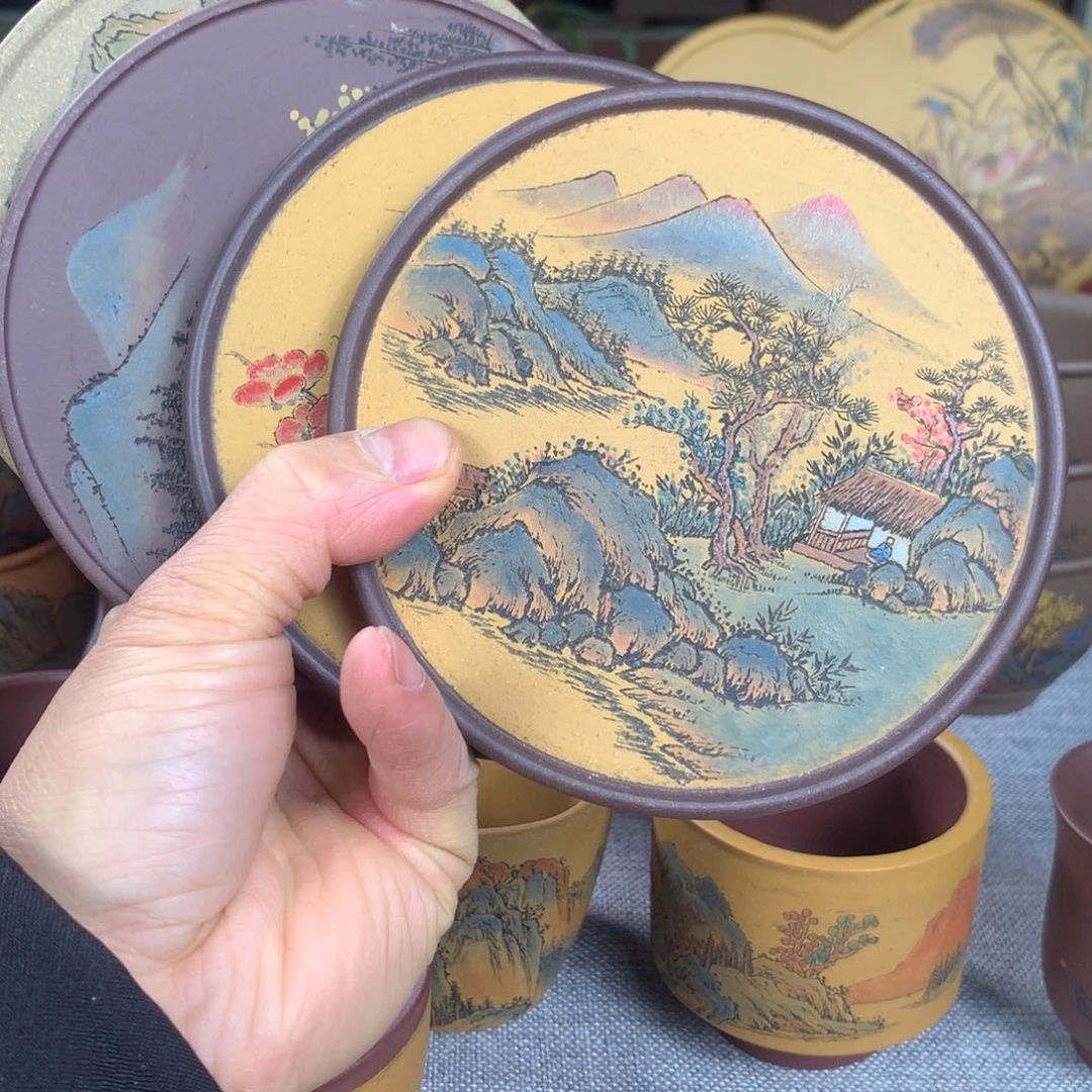 紫砂茶杯四个一起