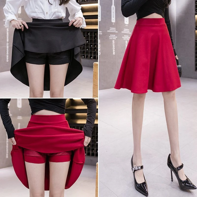 腰垂感夏季a瘦高气质新款裙显半身裙大码大摆伞中长款女字裙黑色