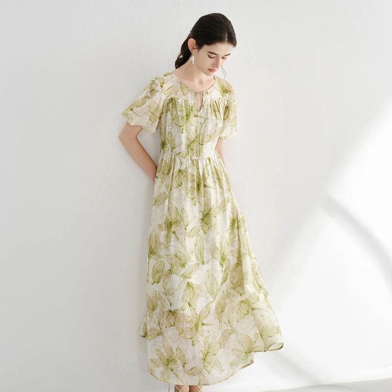 【大福专享】亦谷短袖连衣裙女系独特别致泡泡袖裙G5SAL136