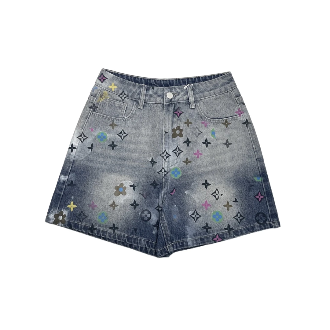 【JIUJIU高奢】运动休闲春夏经典印花潮服牛仔裤h7600