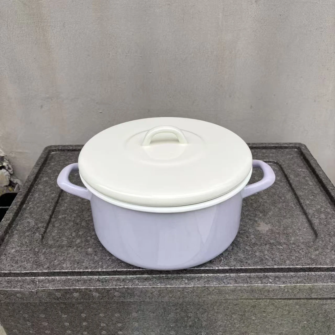 捡漏款！高级香芋紫珐琅搪瓷26cm 5.5L双耳加厚汤锅电磁炉燃气可用
