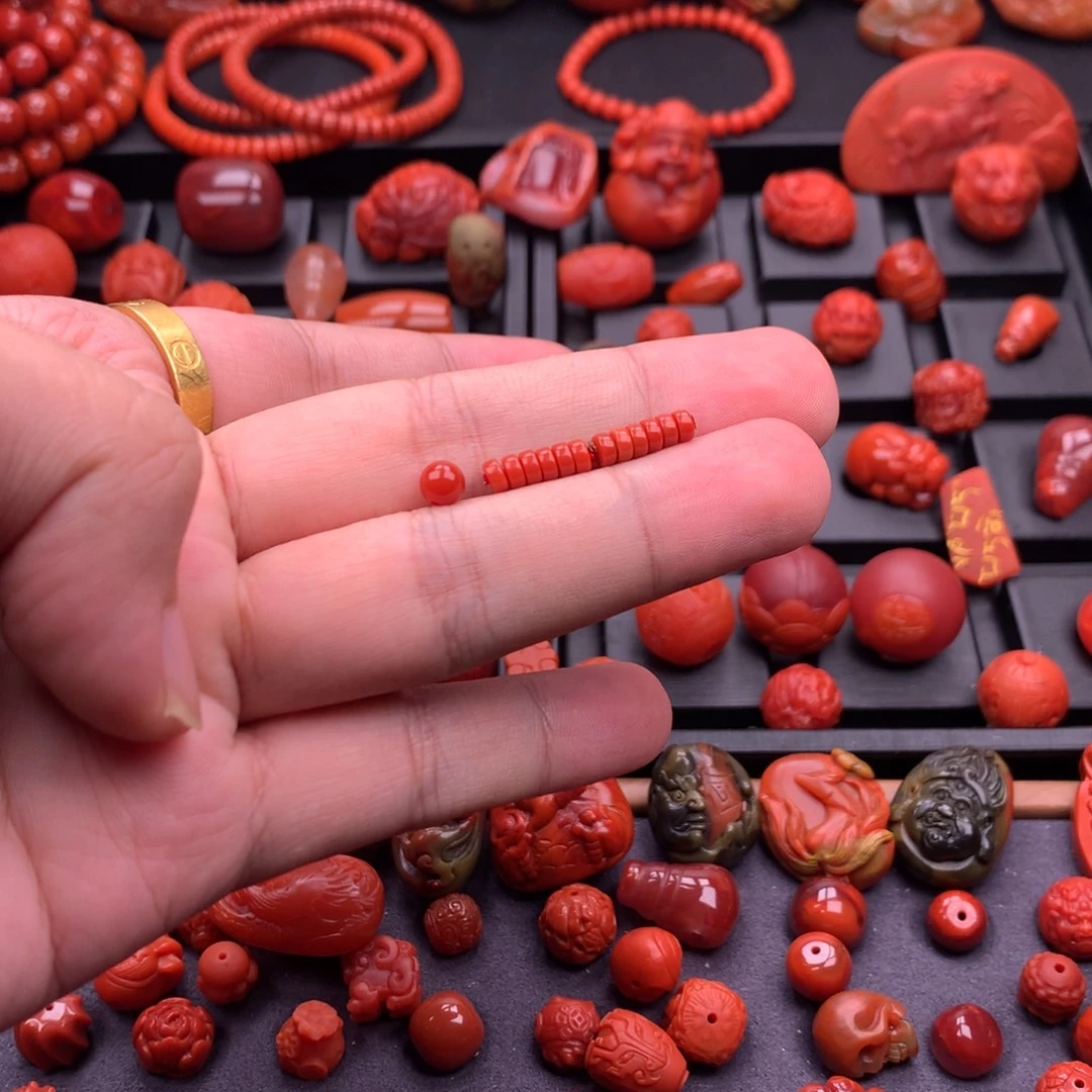 南红玛瑙未镶嵌南红川料原矿隔片套装