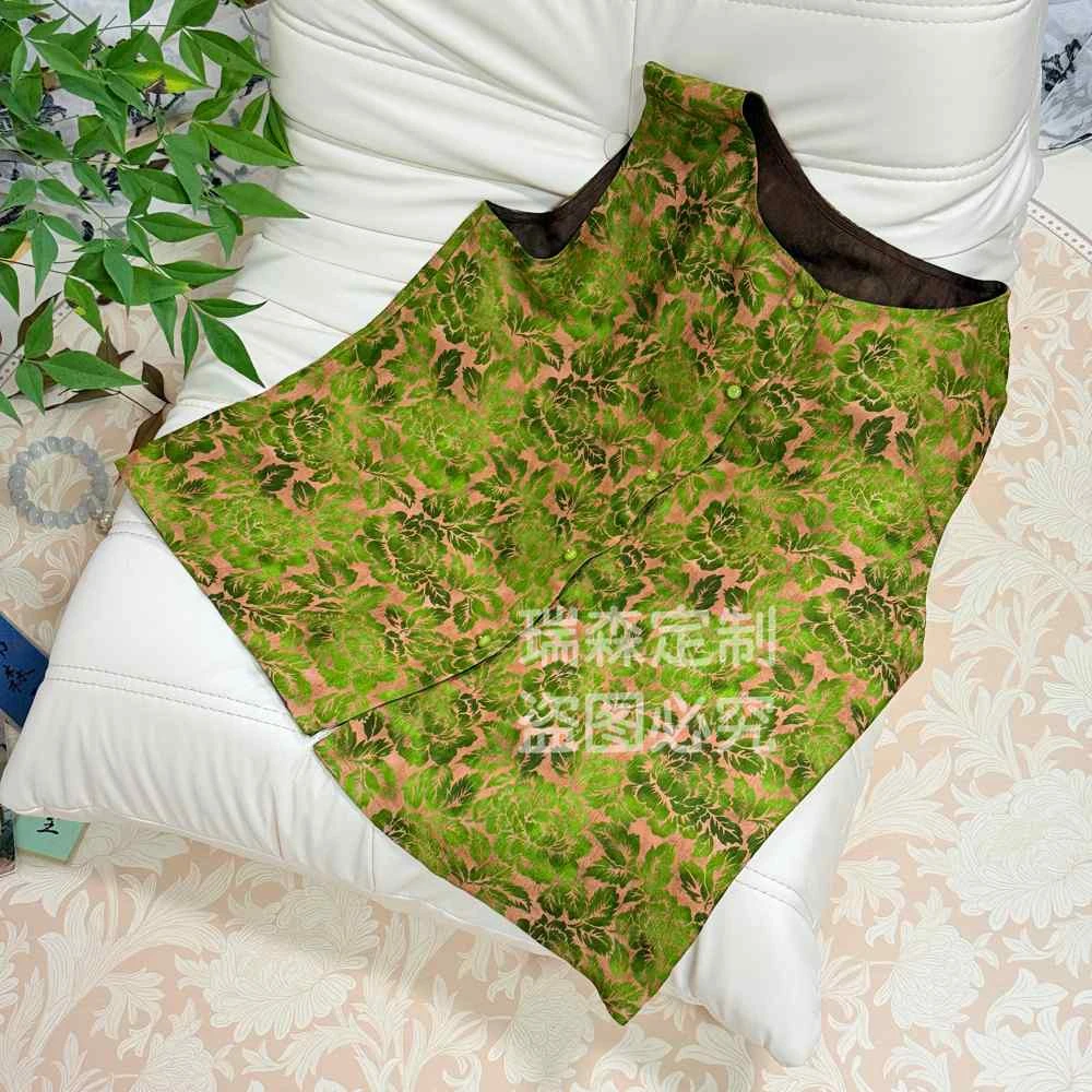 901 新中式国风无袖开衫背心T恤上衣-胸围102-衣长56