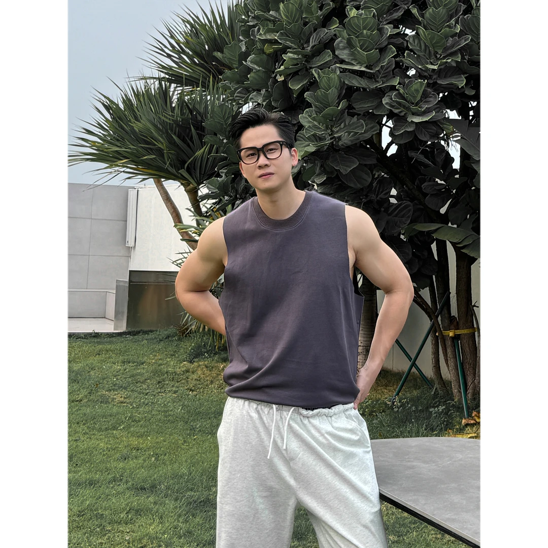 夏季上新美式复古高级感宽松休闲简约百搭无袖坎肩背心