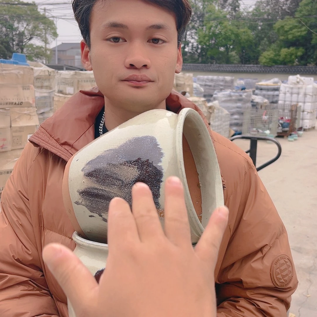 红陶杨杨花盆0310-1007