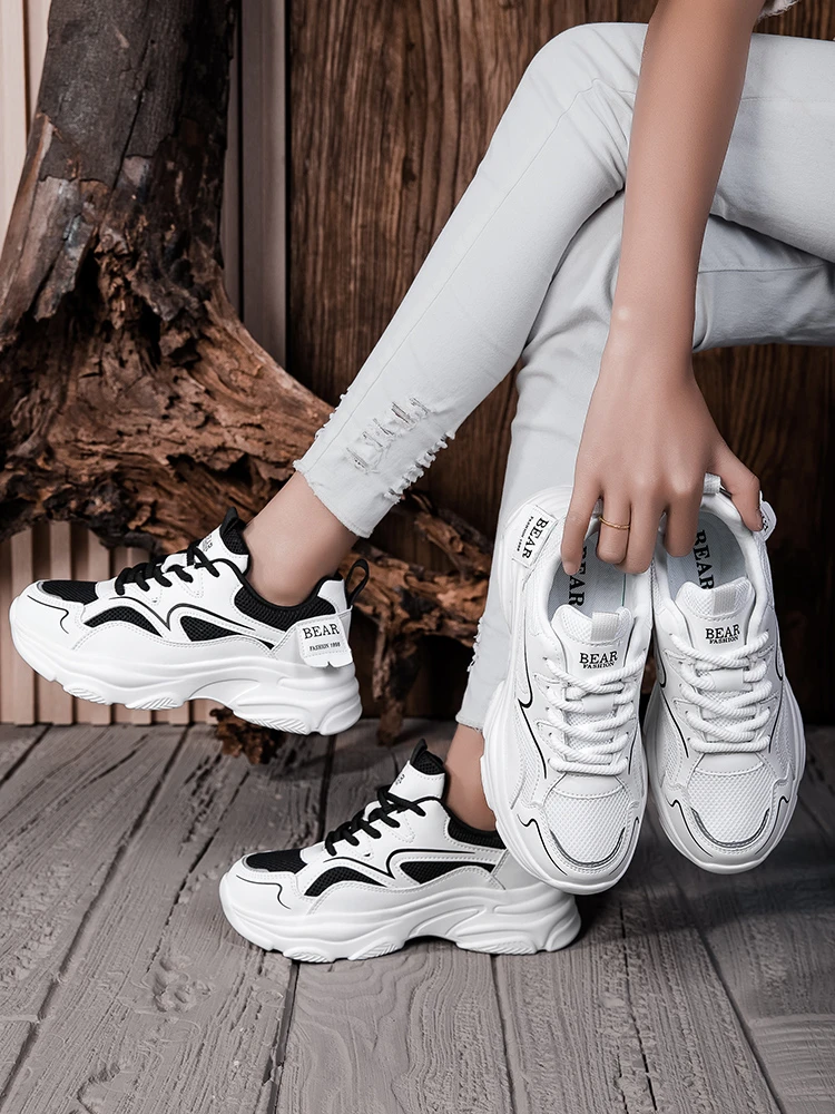 增高时尚运动老爹鞋跳舞健身跑步休闲百搭潮款厚底网面韩版透气