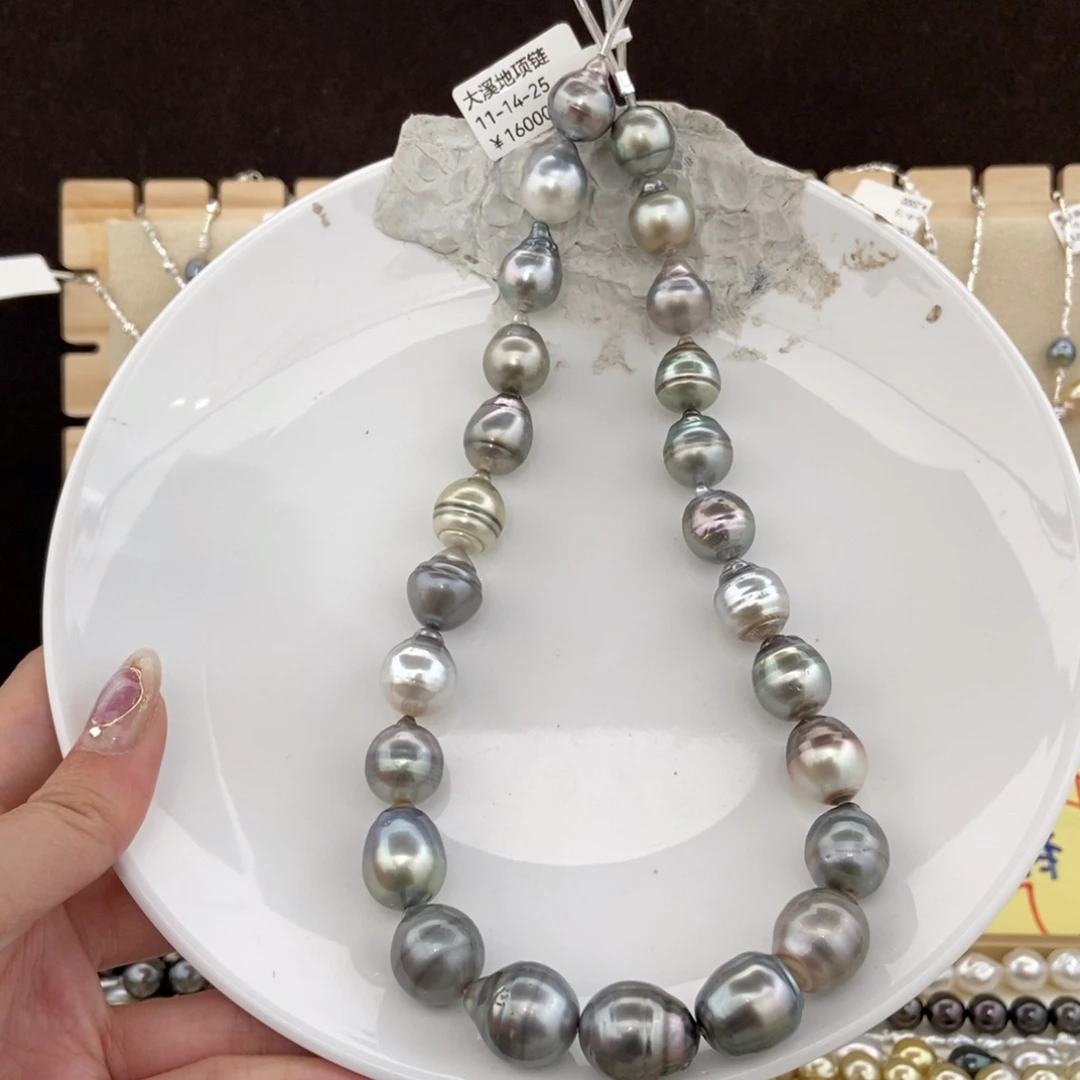 合金海水珍珠项链11-14/25颗 特价4000