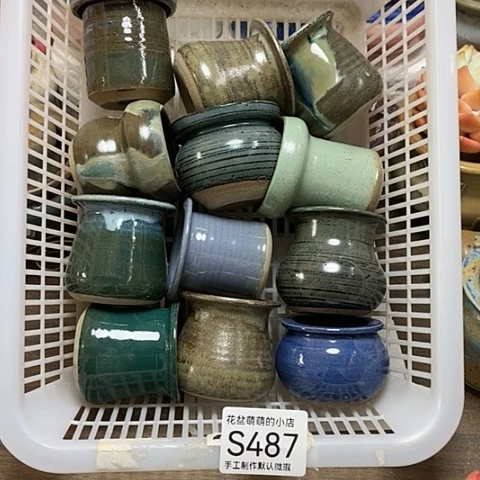 紫砂花盆487瑕疵品口径4厘米左右