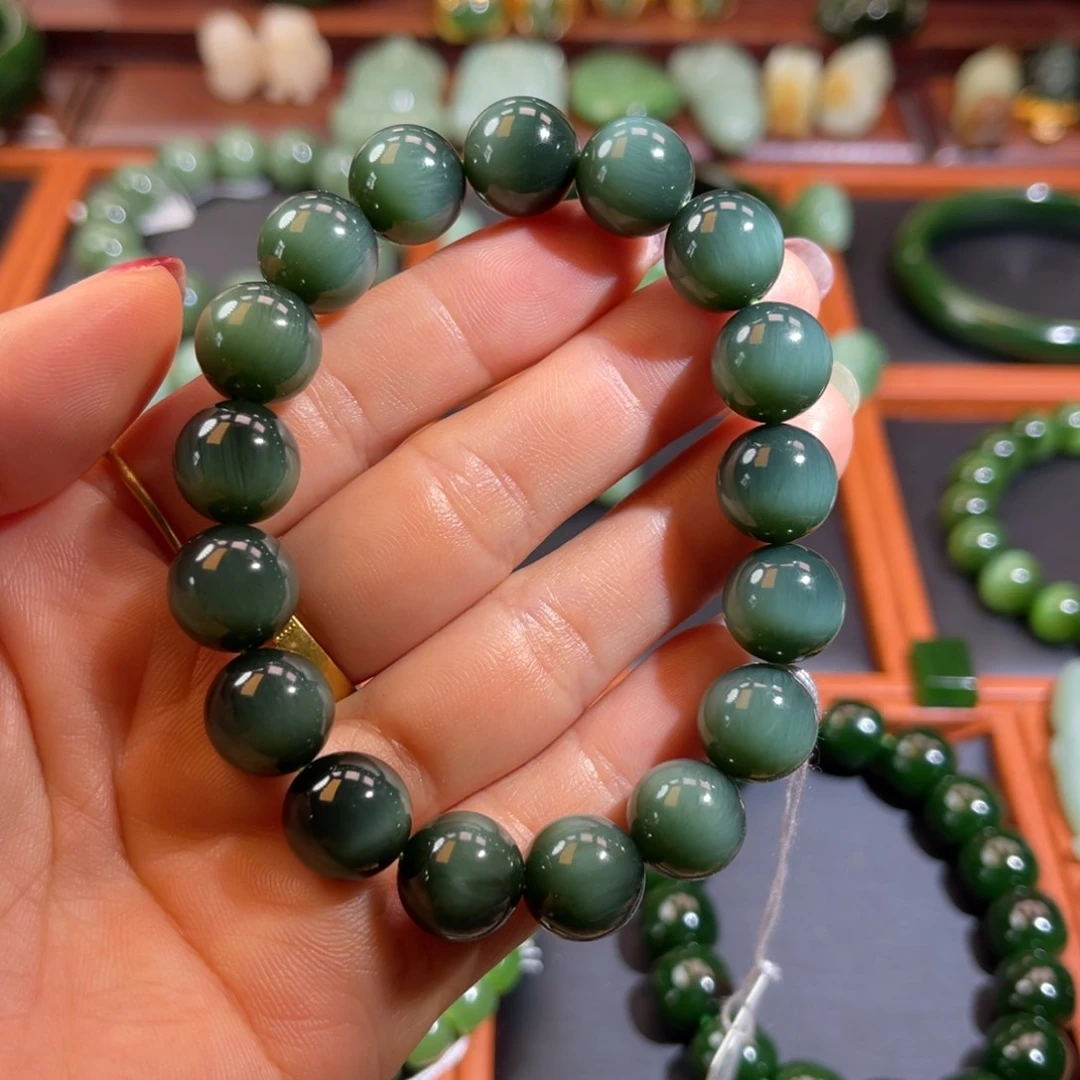 手链未镶嵌和田玉（碧玉）