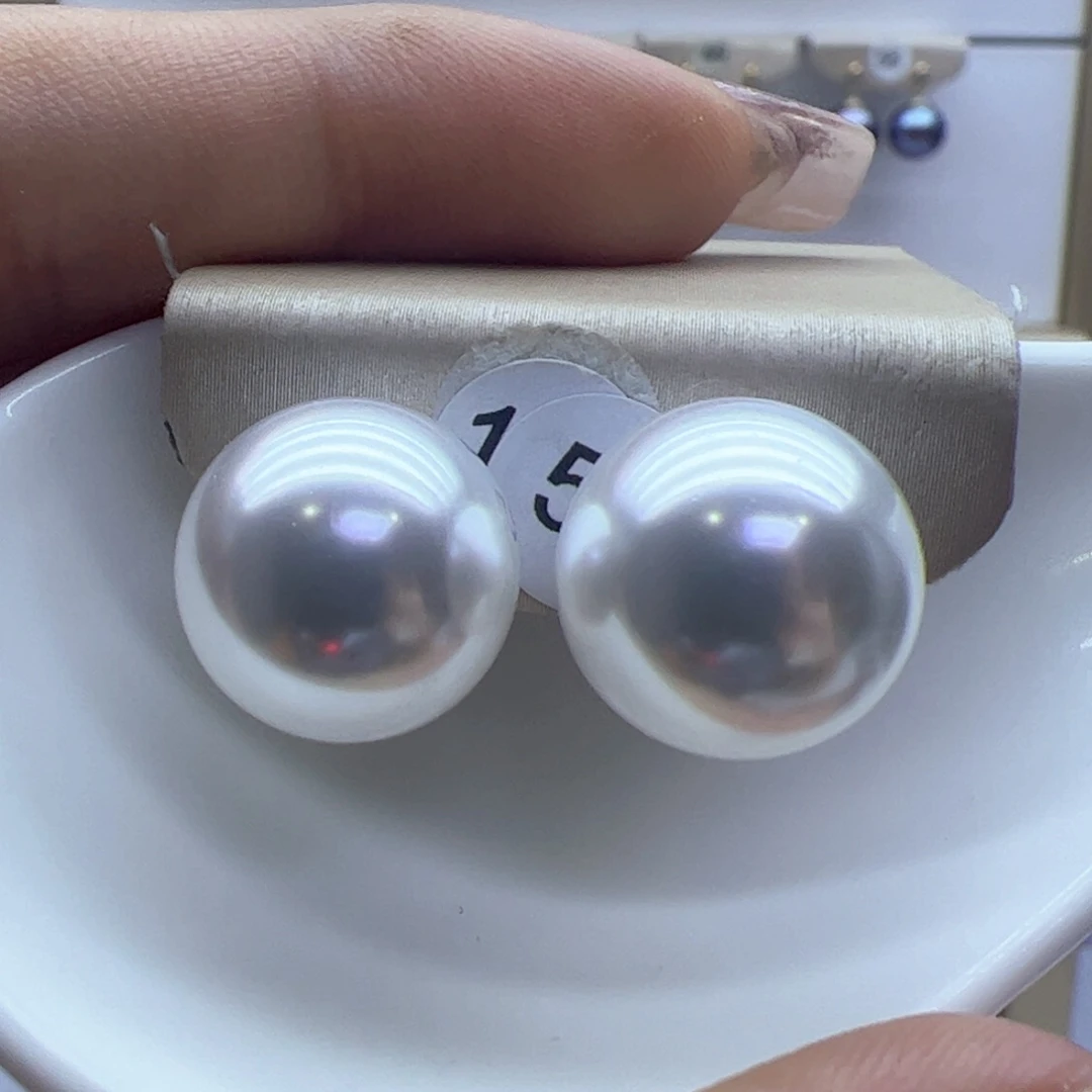 淡水珍珠耳饰18K金镶嵌