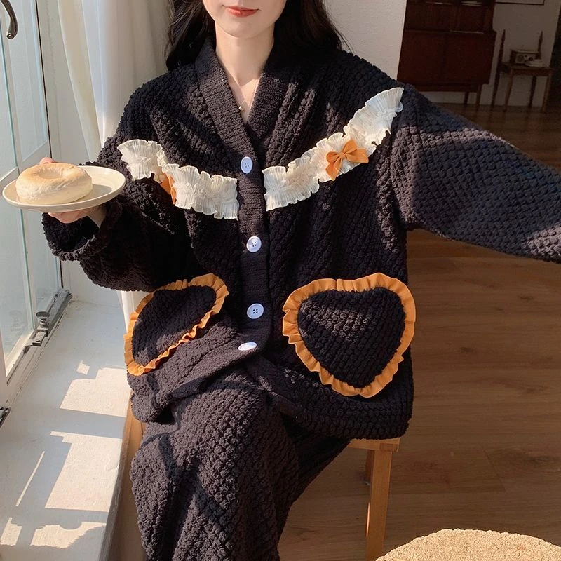 B高质量内外可穿睡衣冬季加厚家居服