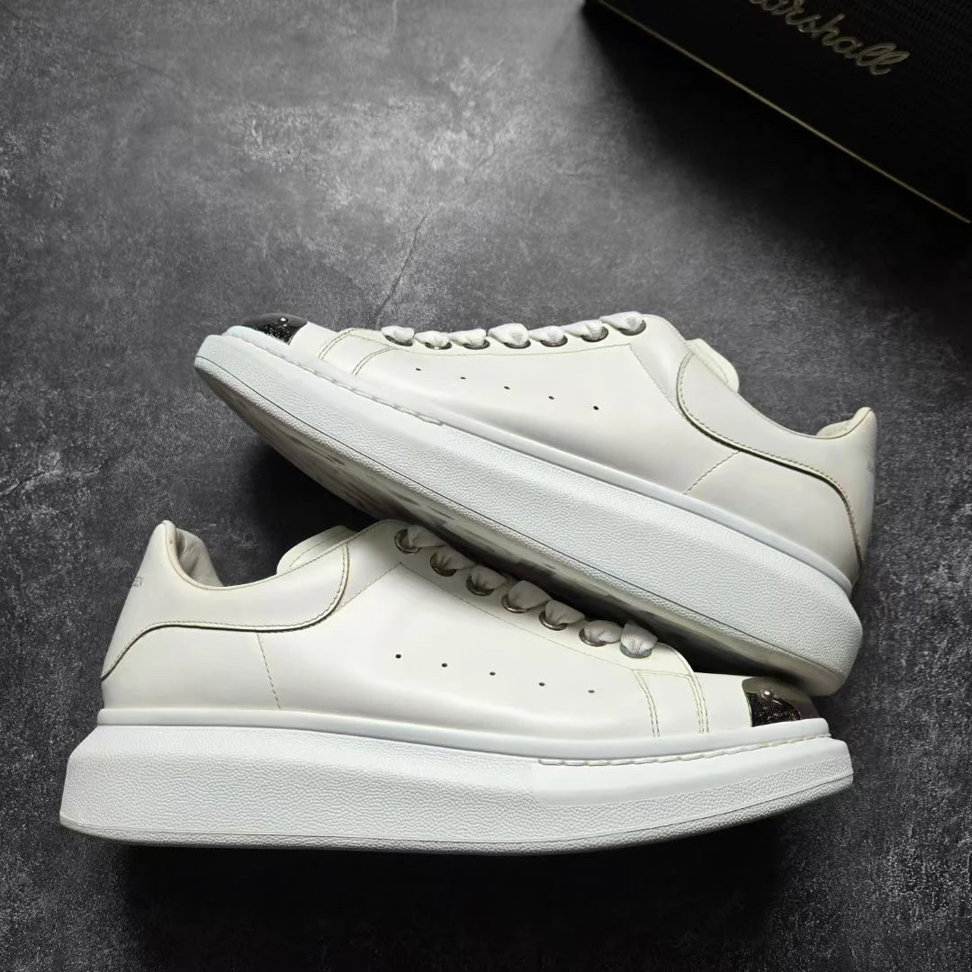 99新 Alexander McQueen/亚历山大·麦昆 铁头小白鞋 42.5码