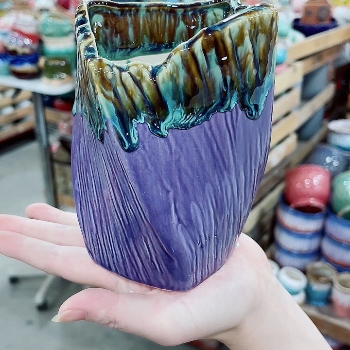 有孔，凑10元包邮陶瓷花盆发货！