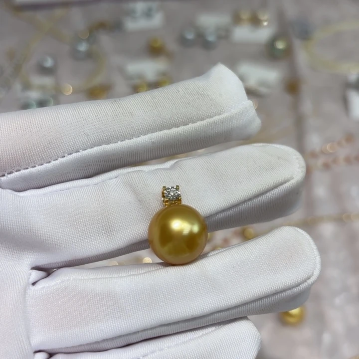 0***o18K金镶嵌海水珍珠吊坠(不含链)