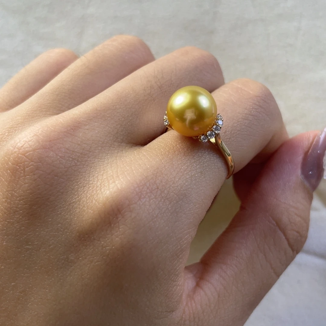 海水珍珠18K金镶嵌戒指